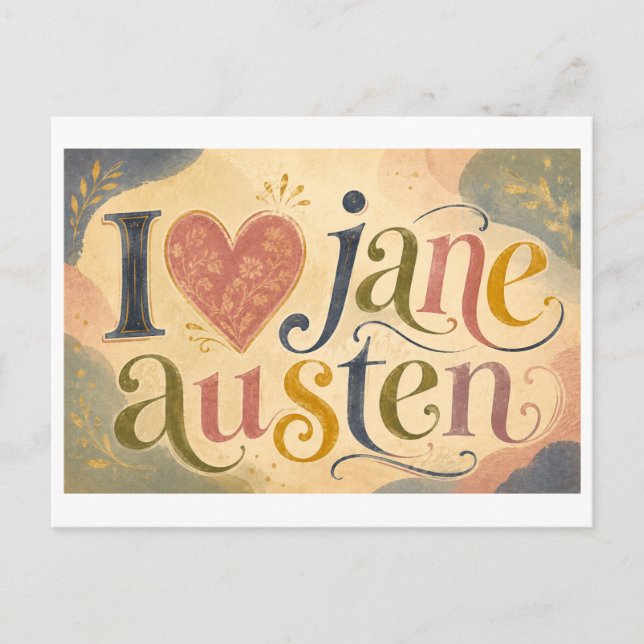 Postal "Me [encanta] Jane Austen" (Anverso)