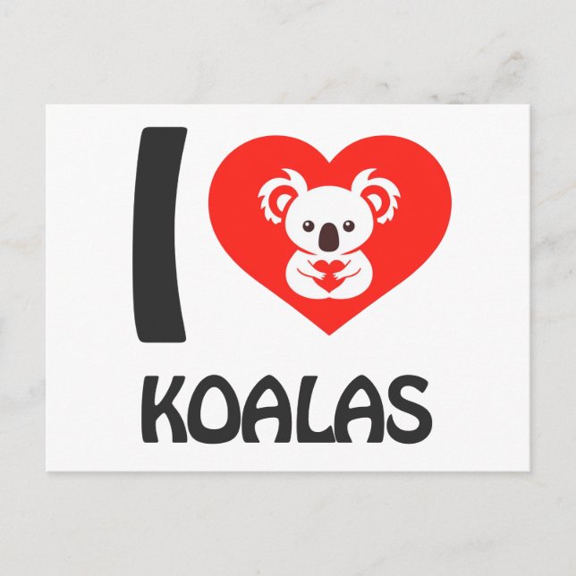 Postal Me encanta Koalas (Anverso)