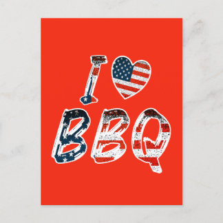 Postal Me encanta la barbacoa, patriota estadounidense