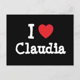 Postal Me encanta la camiseta de corazón de Claudia