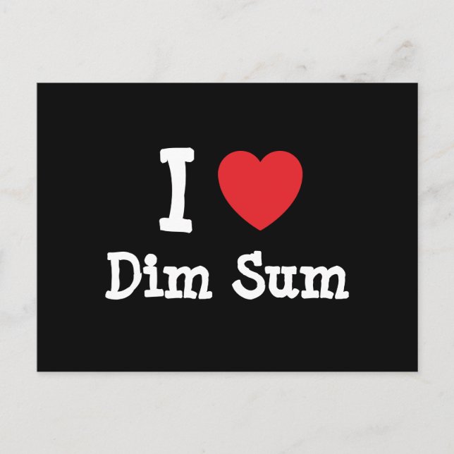 Postal Me encanta la camiseta de corazón de Dim Sum (Anverso)