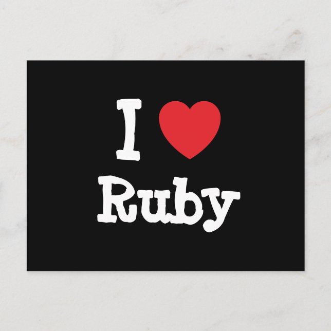 Postal Me encanta la camiseta de Ruby heart (Anverso)