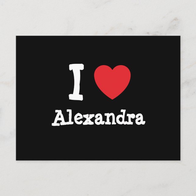 Postal Me encanta la camiseta del corazón de Alexandra (Anverso)