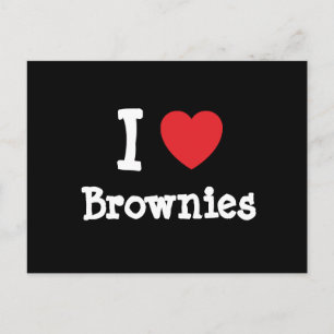 Postal Me encanta la camiseta del corazón de Brownies