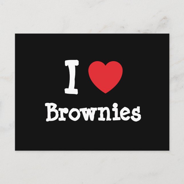 Postal Me encanta la camiseta del corazón de Brownies (Anverso)
