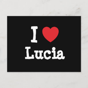 Postal Me encanta la camiseta del corazón de Lucia