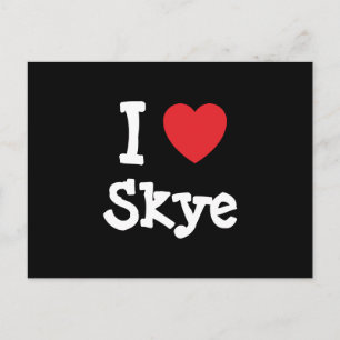 Postal Me encanta la camiseta del corazón de Skye