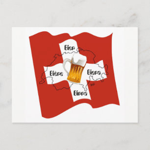 Postal Me encanta la cerveza suiza Postkarte