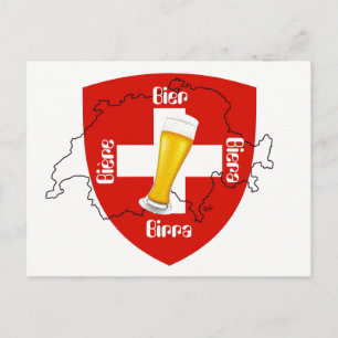 Postal Me encanta la cerveza suiza Postkarte