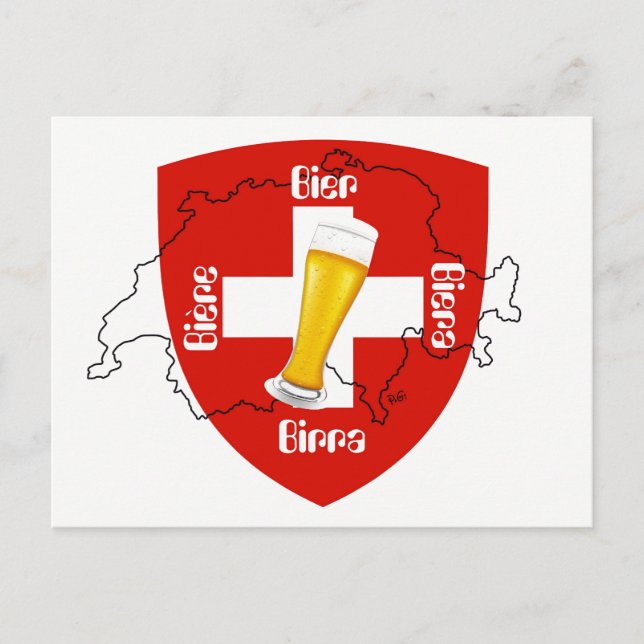 Postal Me encanta la cerveza suiza Postkarte (Anverso)