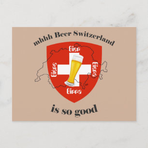 Postal Me encanta la cerveza suiza Postkarte