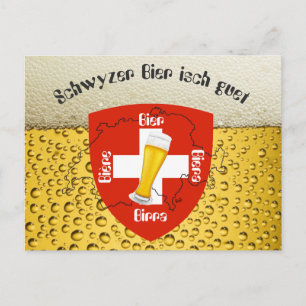 Postal Me encanta la cerveza suiza Postkarte