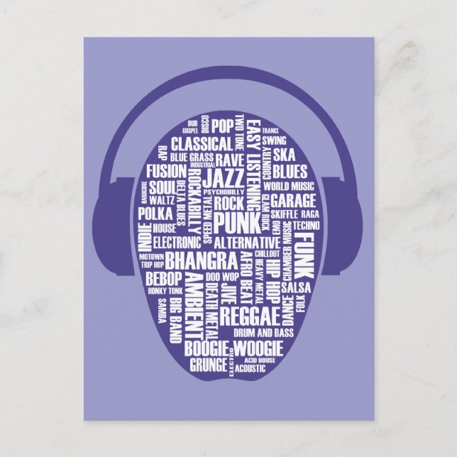 Postal Me encanta la música Postcard (Anverso)