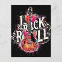 Me encanta la pintura de guitarra eléctrica Rock N