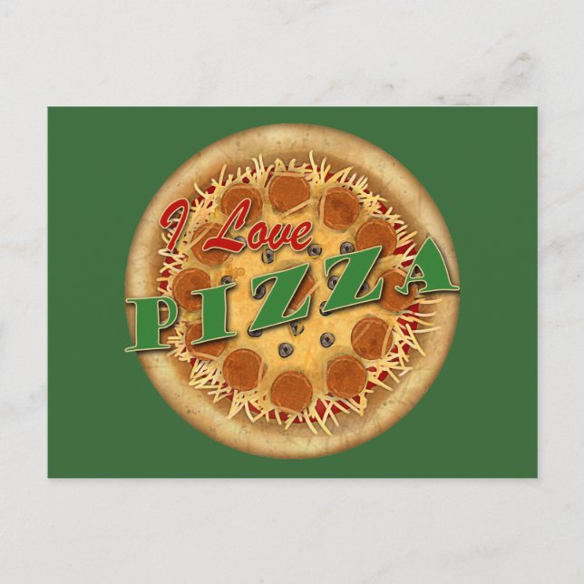 Postal Me encanta la pizza (Anverso)