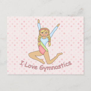 Postal Me encanta la rubia de la gimnasia