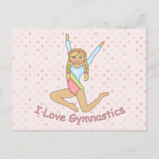 Postal Me encanta la rubia de la gimnasia