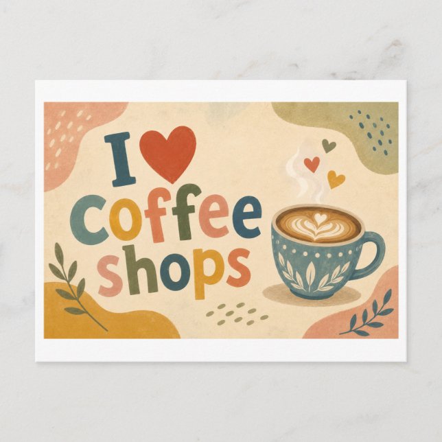 Postal "Me [encanta] las cafeterías" (Anverso)