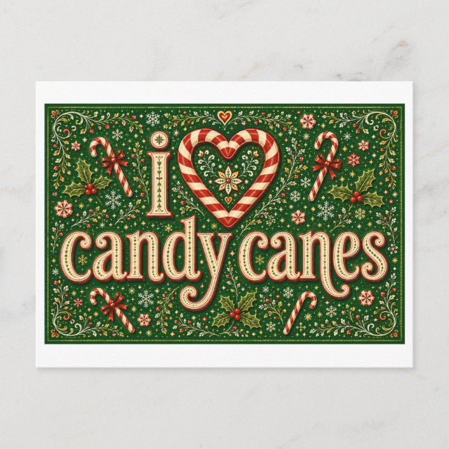 Postal "Me [encanta] las cañas de caramelo" (Anverso)