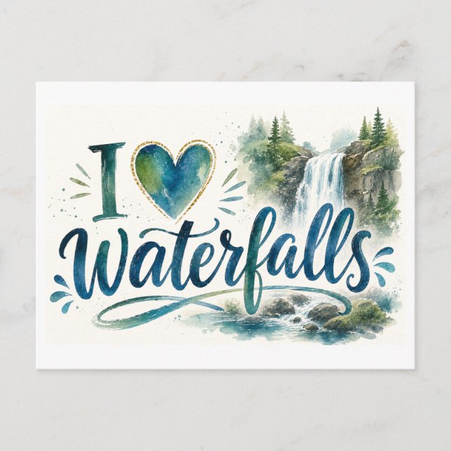 Postal "Me [encanta] las cascadas" (Anverso)
