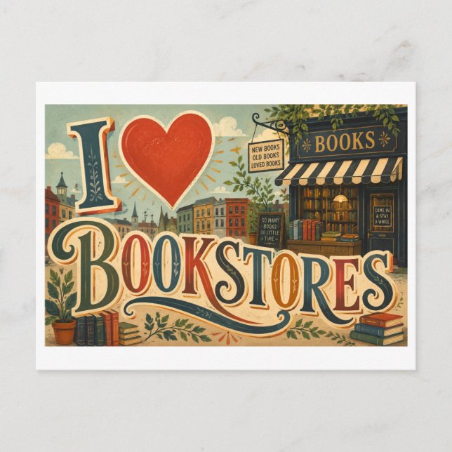 Postal "Me [encanta] las librerías" (Anverso)