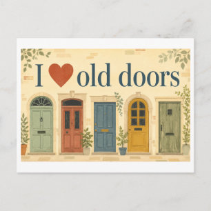 Postal "Me [encanta] las puertas antiguas"