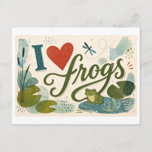 Postal "Me [encanta] las ranas"