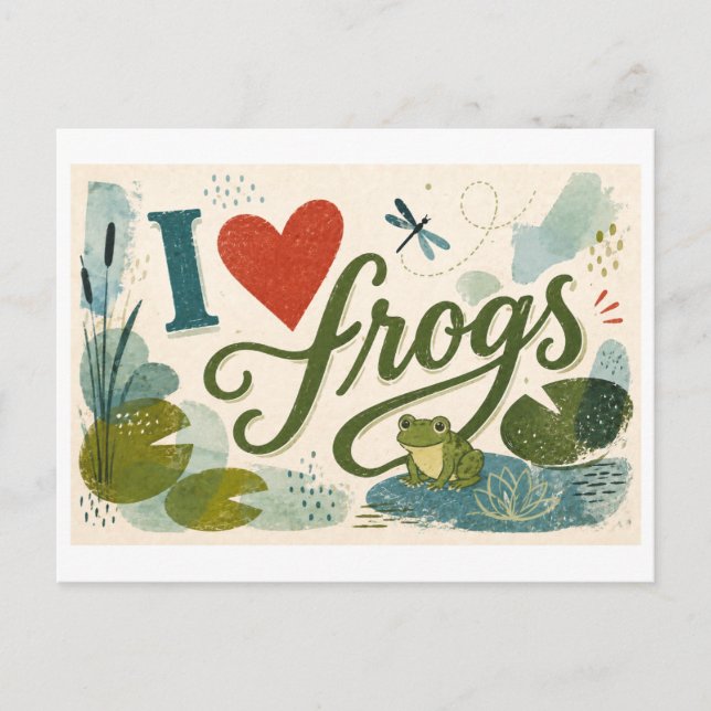 Postal "Me [encanta] las ranas" (Anverso)