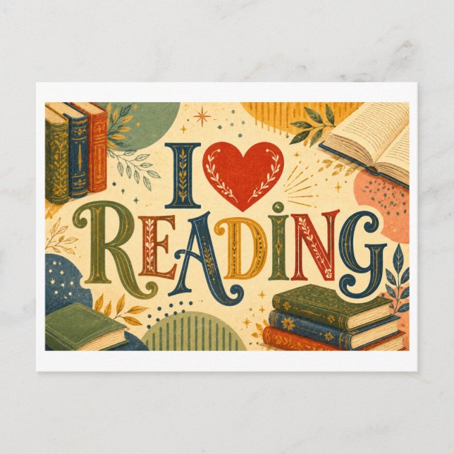 Postal "Me [encanta] leer" (Anverso)