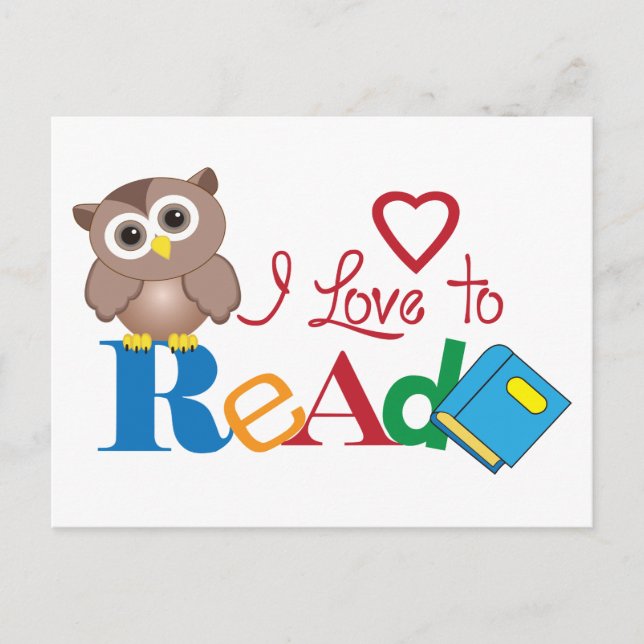 Postal Me encanta leer (Anverso)