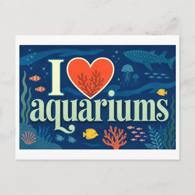 Postal "Me [encanta] los acuarios" (Anverso)