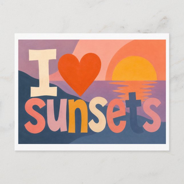 Postal "Me [encanta] los atardeceres" (Anverso)
