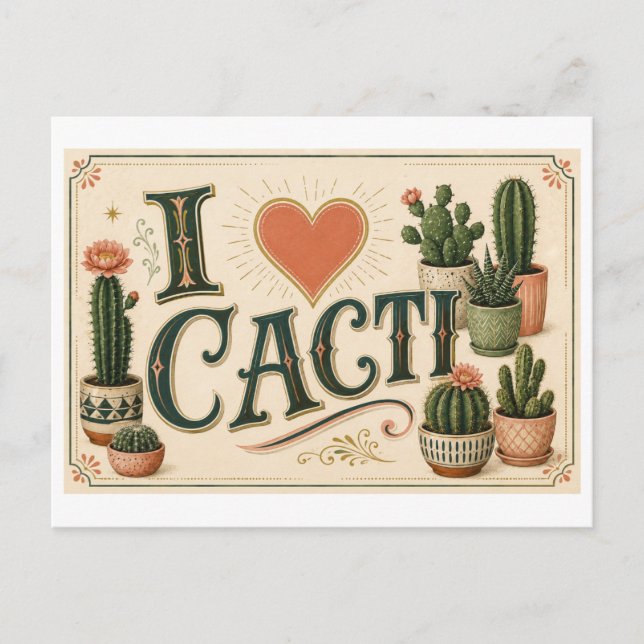 Postal "Me [encanta] los cactus" (Anverso)