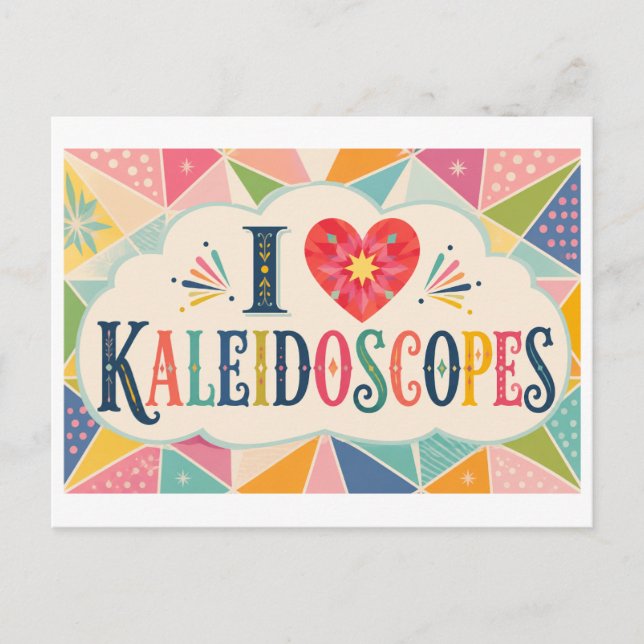 Postal "Me [encanta] los caleidoscopios" (Anverso)