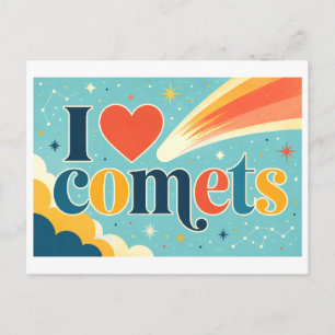 Postal "Me [encanta] los cometas"