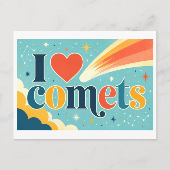 Postal "Me [encanta] los cometas" (Anverso)