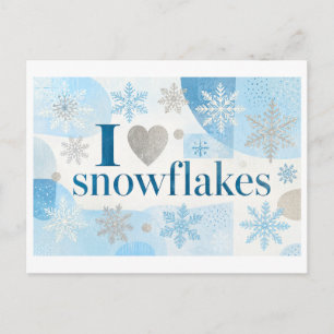 Postal "Me [encanta] los copos de nieve"