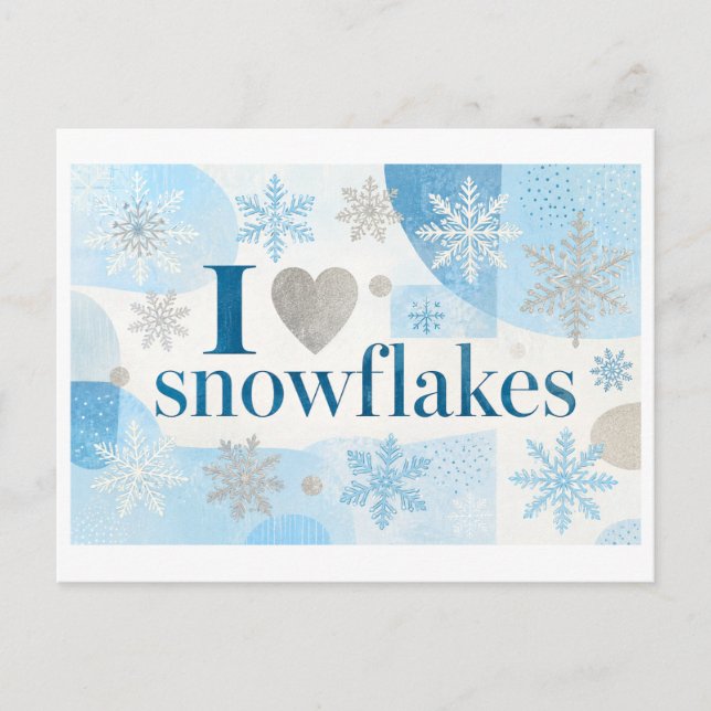 Postal "Me [encanta] los copos de nieve" (Anverso)