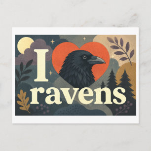 Postal "Me [encanta] los cuervos"