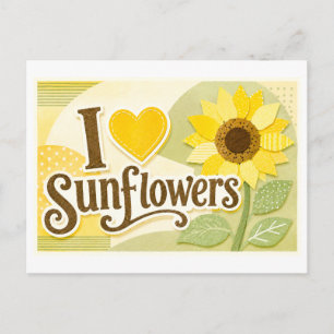Postal "Me [encanta] los girasoles"