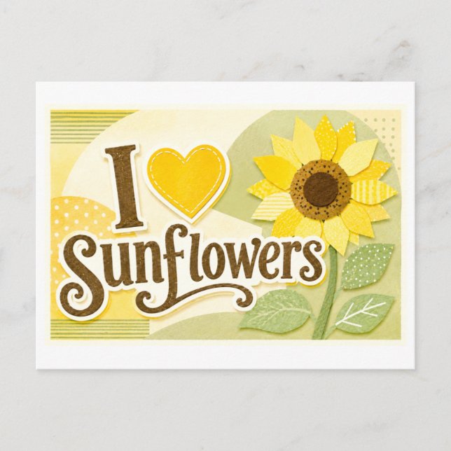 Postal "Me [encanta] los girasoles" (Anverso)