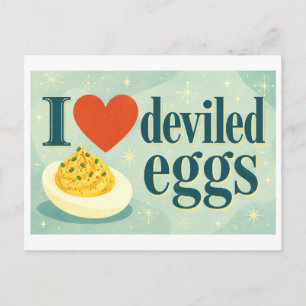 Postal "Me [encanta] los huevos rellenos"