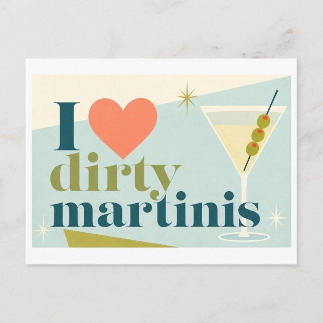Postal "Me [encanta] los martinis sucios" (Anverso)