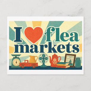 Postal "Me [encanta] los mercadillos"