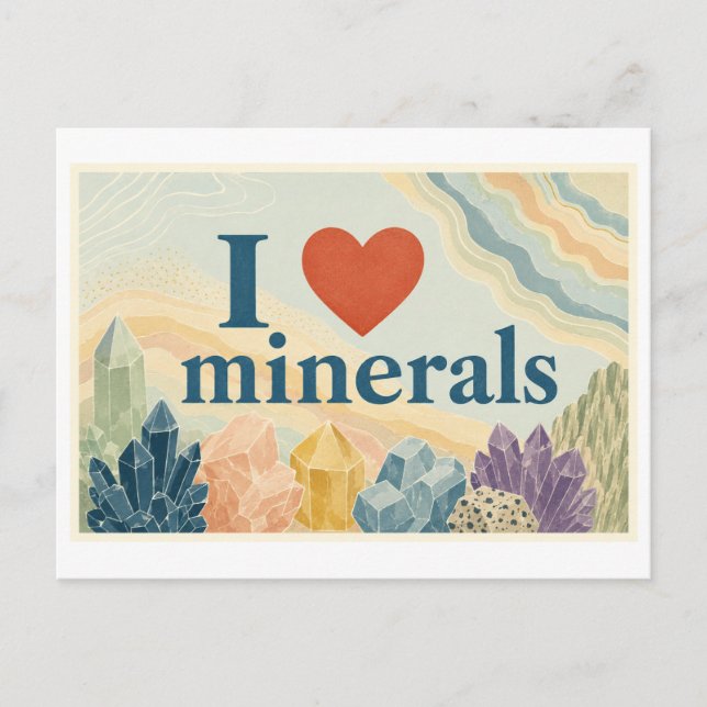 Postal "Me [encanta] los minerales" (Anverso)