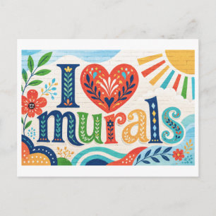 Postal "Me [encanta] los murales"
