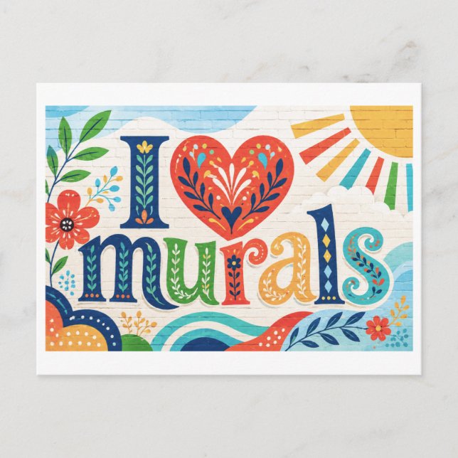 Postal "Me [encanta] los murales" (Anverso)