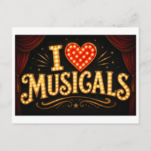 Postal "Me [encanta] los musicales"