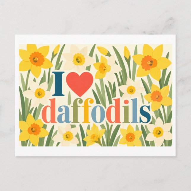 Postal "Me [encanta] los narcisos" (Anverso)