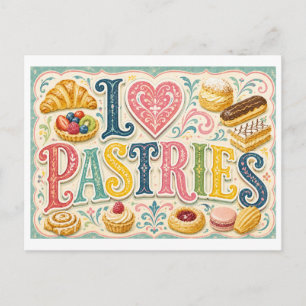 Postal "Me [encanta] los pasteles"
